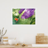 Poster Hummingbird Hawk Moth and Lilacs (Cuisine)