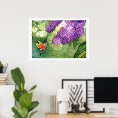 Poster Hummingbird Hawk Moth and Lilacs (Bureau à domicile)