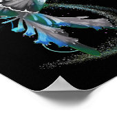 Poster Hummingbird Holding Grey Blue Ribbon T1d Diabetes (Coin)