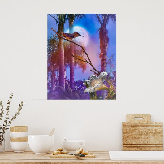 POSTER HUMMINGBIRD MOONLIGHT OASIS (Cuisine)