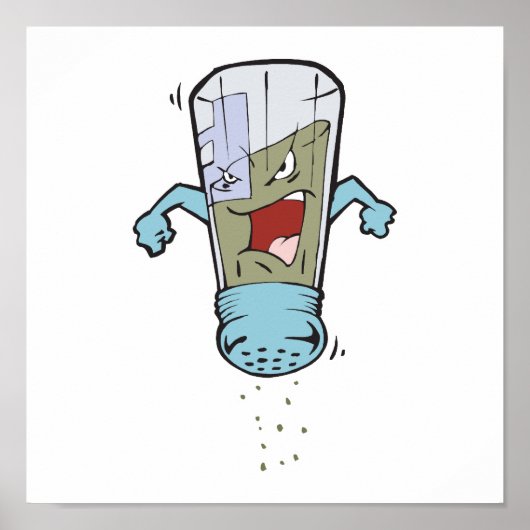 Poster humoriste caricature shaker poivre (Devant)