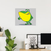 Poster humoriste pouce en haut grenouille caricature (Bureau à domicile)