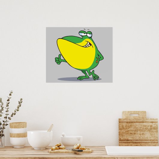 Poster humoriste pouce en haut grenouille caricature (Cuisine)