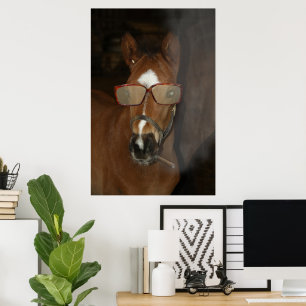 Poster humoristique du poulain de cheval Fumer le