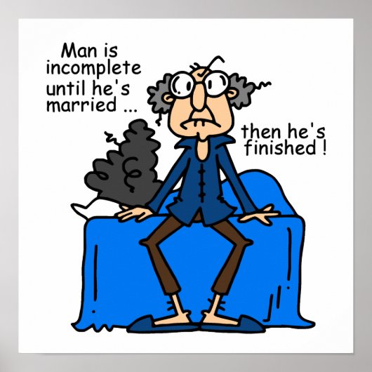 Poster Humour alors fini inachevé de mariage (Devant)