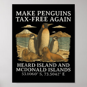 Poster Humour amusant Pingouin Sarcastique rendre le ping