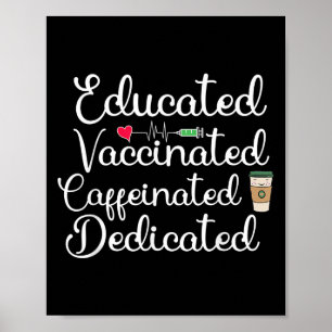 Poster Humour amusant vacciné Graphic Joke Citation Nurse