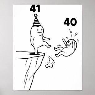 Poster Humour Anniversaire Enfants 41 Ans 41e Fête Nés 19