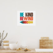 Poster Humour Be Kind Rewind rétro 80s (Cuisine)