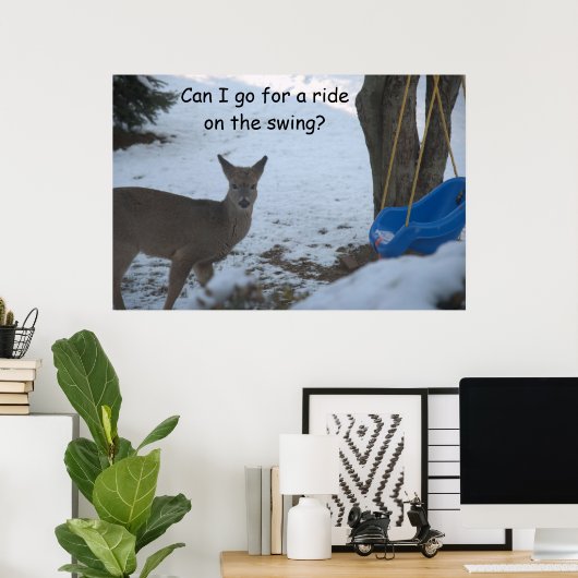 Poster Humour Bébé Buck Neige Bleu Bébé Swing (Bureau à domicile)