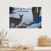 Poster Humour Bébé Buck Neige Bleu Bébé Swing (Cuisine)