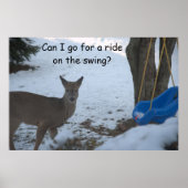 Poster Humour Bébé Buck Neige Bleu Bébé Swing (Devant)