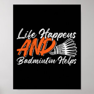 Poster Humour de badminton drôle Smash Navette Volant Spo
