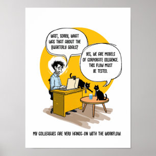 Poster Humour de bureau amusant Chat Cadeau pour collègue