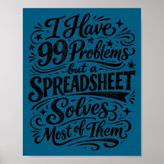 Poster Humour de comptable tableur analyste de données (Devant)