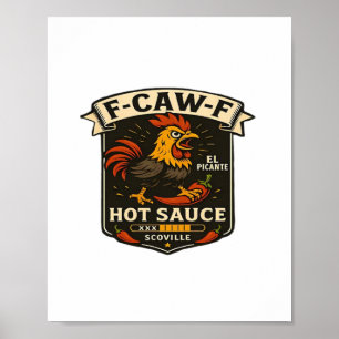 Poster Humour de corbeau drôle gothique F-Caw-F