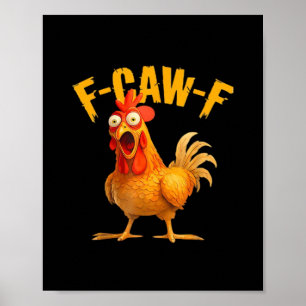 Poster Humour de corbeau F-Caw-F Gothique Drôle Rétro Coo