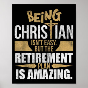 Poster Humour de la foi chrétienne Plan de retraite Ciel