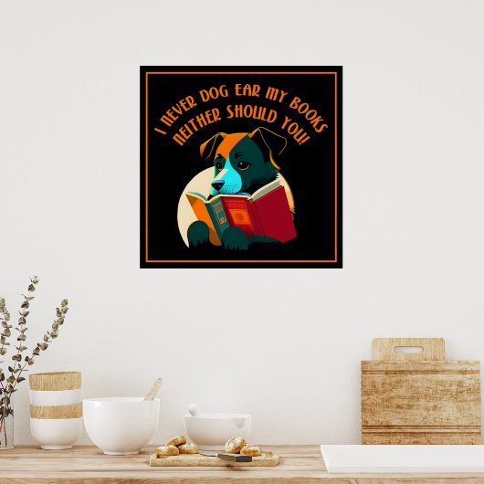Poster Humour de l'oreille de chien chiot (Cuisine)