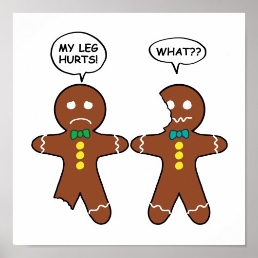Poster Humour de Noël Gingerbread Cookie (Devant)