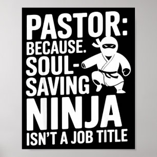 Poster Humour de pasteur amusant Blague de leadership de
