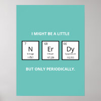 Humour de table périodique Nerdy | Funny Science P