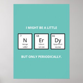 Poster Humour de table périodique Nerdy | Funny Science P