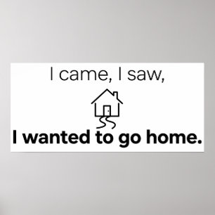 Poster Humour d'introverti Je suis venu, j'ai vu, j'ai vo
