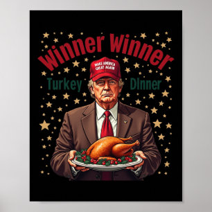 Poster Humour Drôle Trump Gagnant Dîner Dîner Turquie