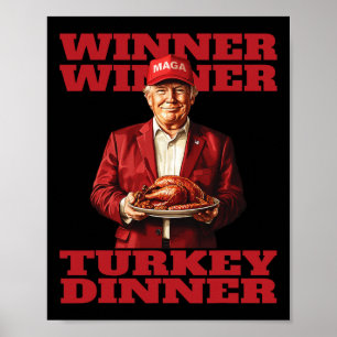 Poster Humour Drôle Trump Gagnant Dîner Dîner Turquie