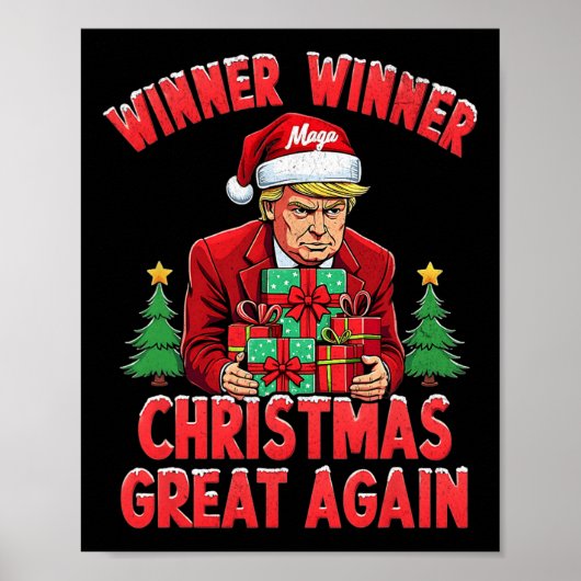Poster Humour Drôle Trump gagnant Noël Grand Ag (Devant)