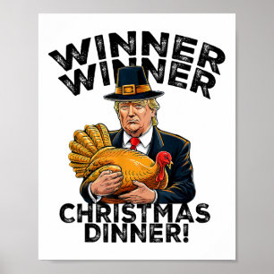 Poster Humour Drôle Trump Gagnante Dîner de Noël X