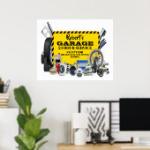 Poster Humour du panneau Garage (Bureau à domicile)