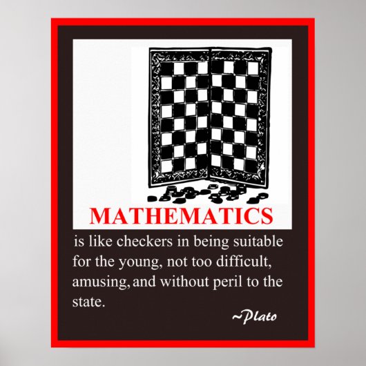 Poster Humour mathématique et citation de Platon (Devant)