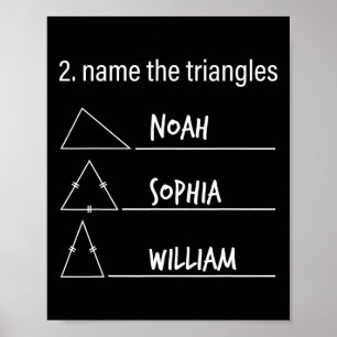 Poster Humour Mathématique Nom Amusant Les Triangles Noé