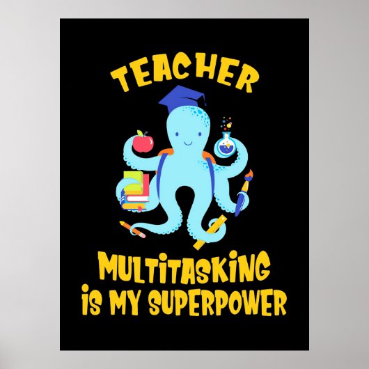 Poster Humour multitâche de l'enseignant (Devant)