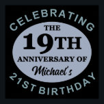 Poster Humour personnalisé 40e anniversaire<br><div class="desc">Personnalisez les fournitures amusantes de fête du 40e anniversaire en ajoutant votre nom. Un design merveilleux pour célébrer les hommes ou les femmes de 40 ans.</div>