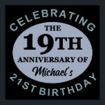 Poster Humour personnalisé 40e anniversaire<br><div class="desc">Personnalisez les fournitures amusantes de fête du 40e anniversaire en ajoutant votre nom. Un design merveilleux pour célébrer les hommes ou les femmes de 40 ans.</div>
