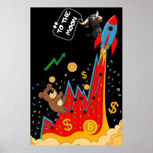 Poster Humour sur la crypto et le marché boursier