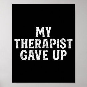 Poster Humour sur la santé mentale rétro en détresse Mon