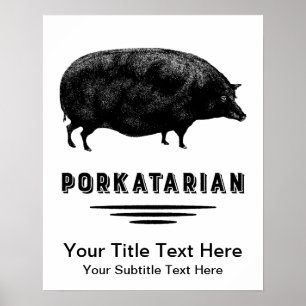 Poster Humour vintage drôle d'amant de lard de porc