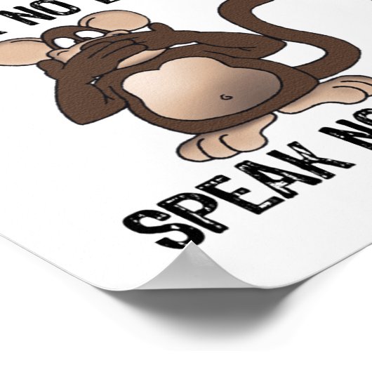 Poster Humour Wise Monkeys (Coin)