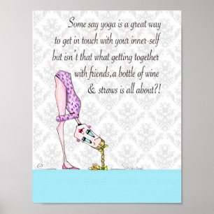 Poster Humour Yoga Imprimer, drôle femme humour