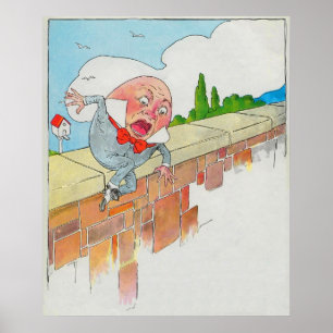Poster Humpty Dumpty assis sur un mur