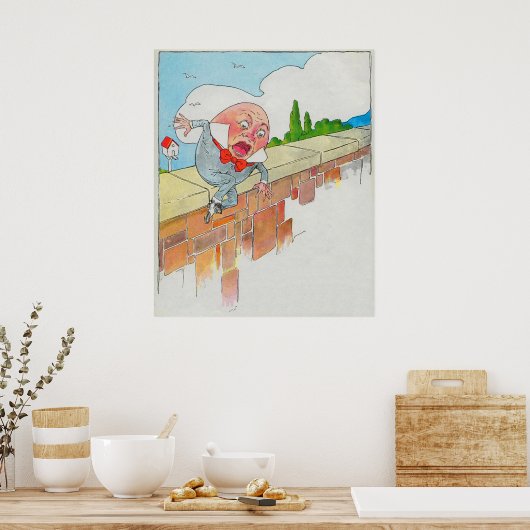 Poster Humpty Dumpty assis sur un mur (Cuisine)