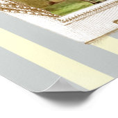 Poster Humpty Dumpty et Alice sur bandes bleu et blanc (Coin)