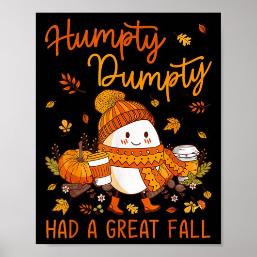 Poster Humpty Funny Dumpty A Eu Une Grande Chute Heureuse (Devant)