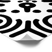 Poster Hunab Ku symbole maya noir et blanc #3 (Coin)