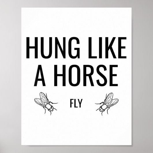 Poster Hung Like A Horse Fly - Funny Sarcastic Horsefly W (Devant)