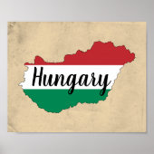 Poster Hungary Flag Silhouette (Devant)